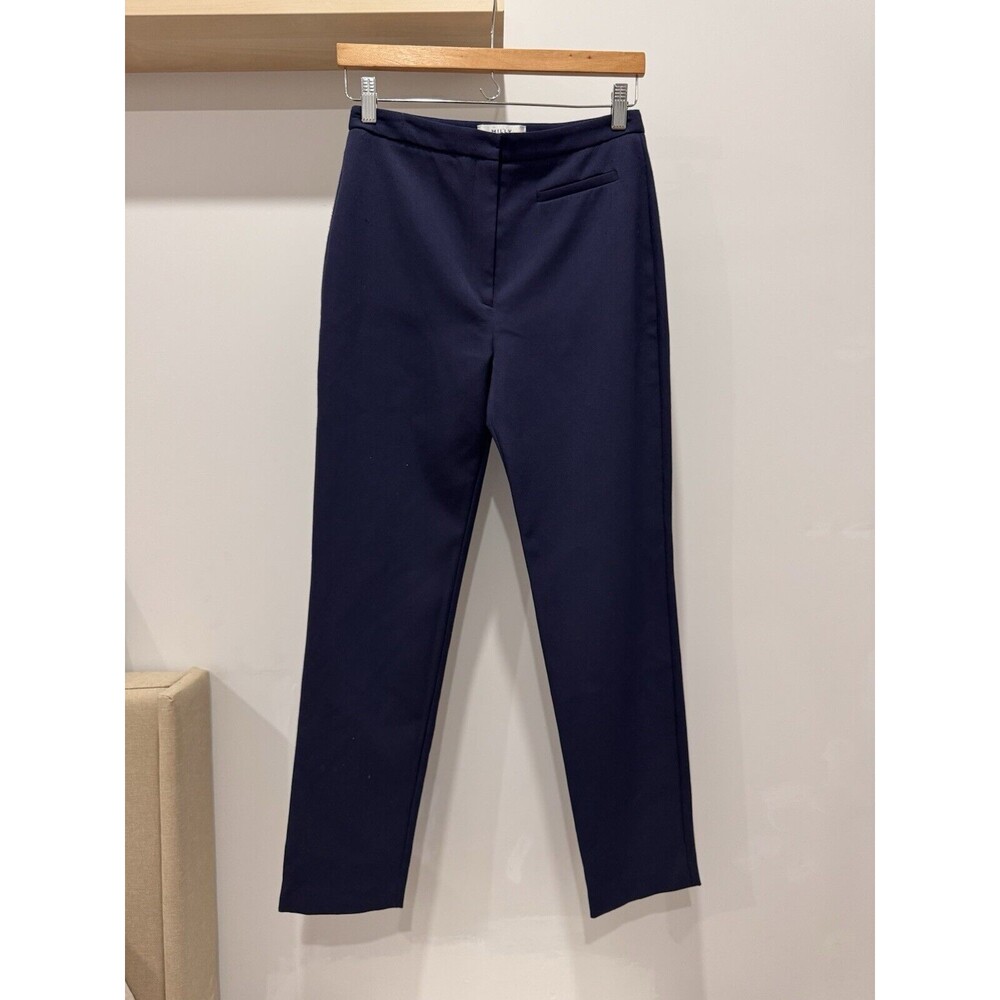 Milly Dress Pants Womens Size 4 Blue Crepe Slim Ponte Cady Straight High Waist